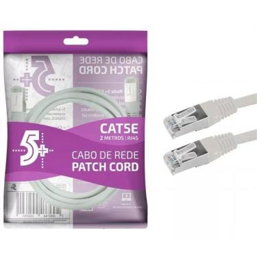 Imagem de Cabo Patch Cord Cat5E Ftp Branco 2 Metros