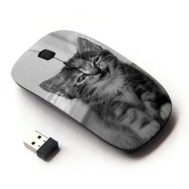 Imagem de Rato ergonômico sem fio Graphic4You bebê gato design animal com nano receptor
