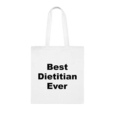 Imagem de Sacola Dietitian Tote bag, Best Dietitian Ever Bag, presente nutricionista, presente para nutricionista, bolsa de ombro nutricionista, bolsas nutricionais, reutilizáveis, ideia de de Natal, Branco