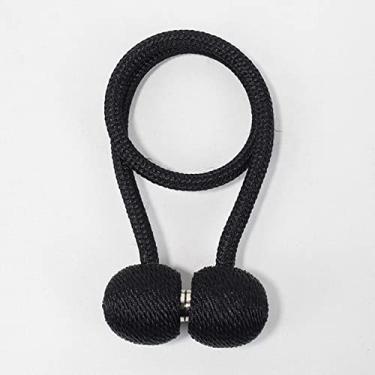 Imagem de Fivela de cortina de bola de pérola magnética fivela de renda traseira fivela de fivela gancho de barra gancho acessórios de decoração para casa, preto, 1 peça