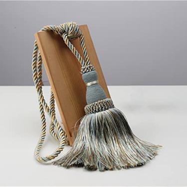 Imagem de 1 peça prendedores de cortina de borla decoração para casa suportes de cortina feitos à mão clipes bolas penduradas acessórios para cortina prendedores de cortina, azul, 1 peça