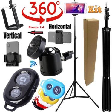 Imagem de Tripé Grande Suporte Filmagem No Celular Apoio Vertical