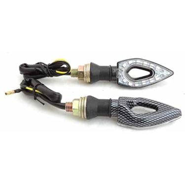 Imagem de Pisca Mini Led Seta Esportivo Universal Moto Par Flecha Carbono Cb300 Cb Hornet CB 600 Xj6 Fazer Titan Fan 150 Xadrez