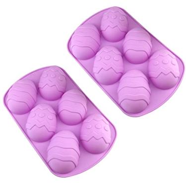Imagem de Molde de silicone em forma de ovo de páscoa para decoração de bolo DIY, chocolate, pastelaria, muffin, pão, cubo de gelo, sabonete, 2 peças de moldes de chocolate em forma de ovo