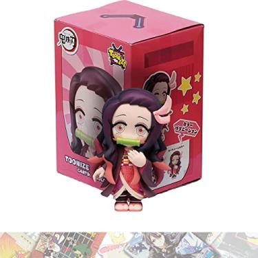 Imagem de Kamado Nezuko [Cor do desenho animado]: Estatueta de estátua de 12 cm em conjunto com 1 cartão colecionável com tema compatível A.C.G. (12350 / B)