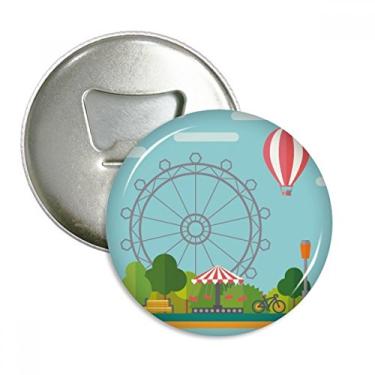 Imagem de Emblema multifuncional com ímã de geladeira, parque de diversões, balão de roda-gigante