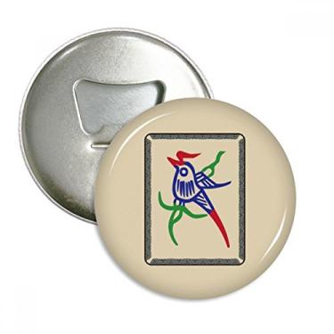 Imagem de Mahjong Bamboo Bar 1 azulejo padrão abridor de garrafas ímã de geladeira emblema multifuncional