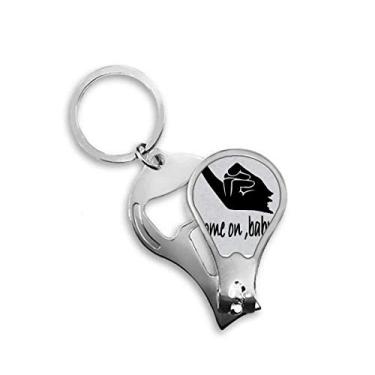 Imagem de Esboço de sedução personalizado gesto cortador de unhas abridor chaveiro tesoura