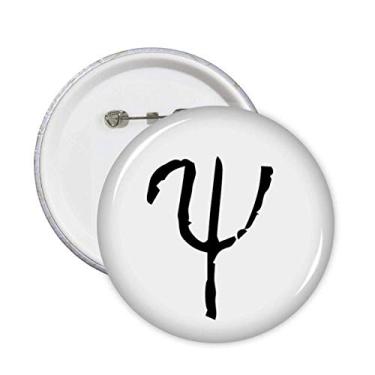 Imagem de Alfabeto grego Psi silhueta preta alfinetes emblema botão decoração acessório 5 peças