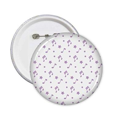 Imagem de Roxo estrelas pequenas notas musicais pinos crachá botão redondo decoração de roupas 5 peças