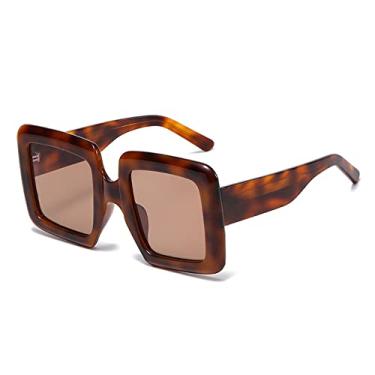 Imagem de Óculos de sol polarizados masculinos de luxo, óculos de condução de pesca, óculos de sol quadrados grandes retrô para homens, óculos de sol, chá daimao, lentes polarizadas