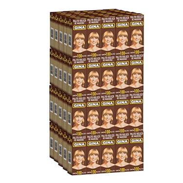 Imagem de Kit 100 caixinhas Palitos de Dentes Roliços de Madeira Gina de 100 unidades para festas petiscos restaurantes e lanchonetes porções