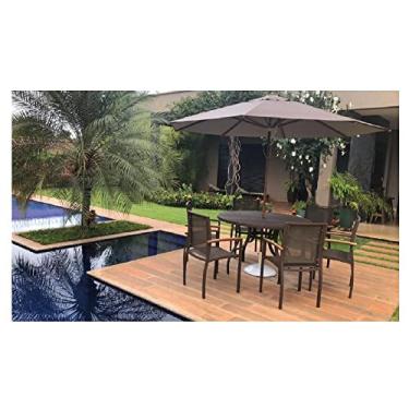 Imagem de Jogo Conjunto De Mesa 6 Cadeiras Aluminio Piscina Tela Sling