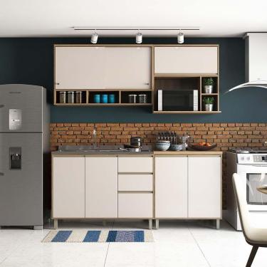 Imagem de Armário e Bancada Gourmet S/ Tampo De 120 Mel Vanill