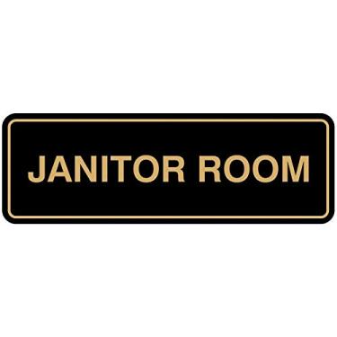 Imagem de Placa de porta/parede da Janitor - Plástico gravado a laser - Placa perfeita para casa, negócios ou escola