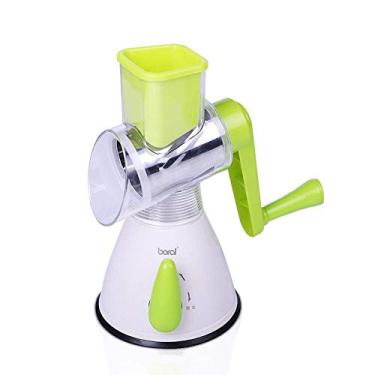 Imagem de ralador 2 chapa de aço inoxidável manual de tambor vegetal ralador rotativo