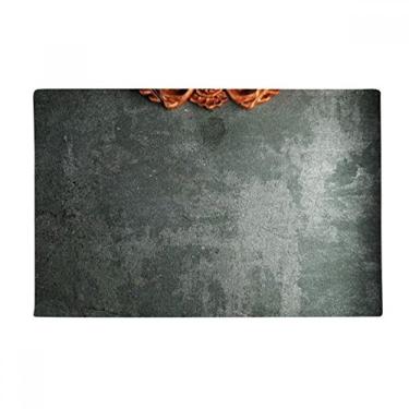 Imagem de DIYthinker Tapete de chão com estampa de mogno de cimento cinza, tapete antiderrapante para porta de banheiro