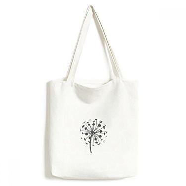 Imagem de Sacola de lona com desenho de dente-de-leão de flores, sacola de compras, bolsa casual
