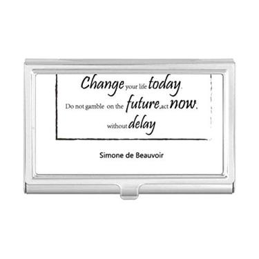 Imagem de Capa porta-cartões Change Your Life Today com citação "Change Your Life Tody"