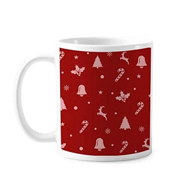 Imagem de Caneca de cerâmica de alce de floco de neve de Natal com muleta de sino