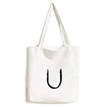 Imagem de Alfabeto grego Upsilon silhueta preta sacola sacola de compras bolsa casual bolsa de mão