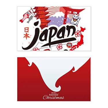 Imagem de Mapa preto vermelho japonês, menina sorte, feriado, feriado, cartão de felicitações, mensagem de Natal