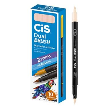 Imagem de Marcador Artístico Aquarelável Dual Brush, CIS, Palha, Caixa com 10 unidades