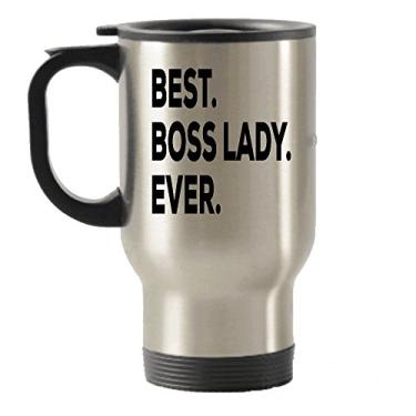 Imagem de Caneca de viagem Boss Lady – Melhores presentes – Copos com isolamento de viagem – Decoração para sala de escritório acessórios de arte para escritório – Porta-lápis Funny Ladyboss