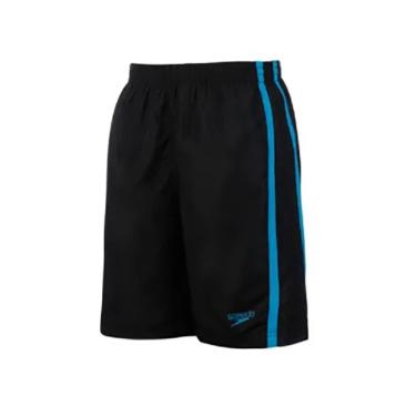 Imagem de Bermuda de Natação, Speedo, Bold, Microfibra com Recortes Contrastantes, tamanho GG - Preto/Azul