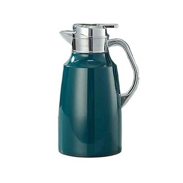 Imagem de Garrafa térmica térmica de café com isolamento térmico de 2L de grande capacidade para café de camada dupla 304 com isolamento térmico para café (tamanho: 2L, cor: verde)