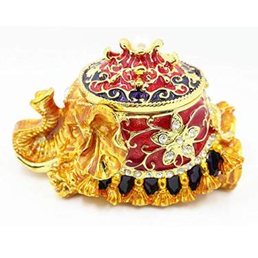 Imagem de Elefante cinzeiro pérola liga caixa de jóias caixa de armazenamento de jóias decoração para casa/722