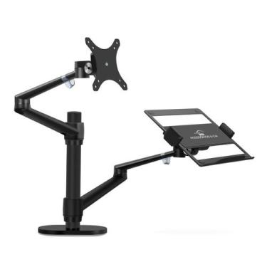 Imagem de Suporte Para Monitor E Notebook Ergonômico Em Alumínio Prata - Wr Aces
