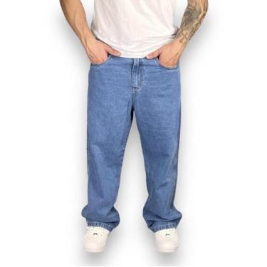 Imagem de Calça Jeans Balão Bag Skate Boca Larga Masculina Hunter, G, Azul escur