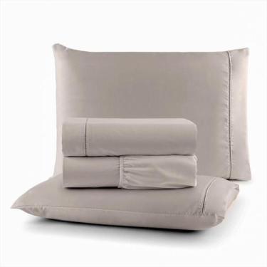 Imagem de Kit Roupa de Cama Casal Algodão 4 Peças 200 Fios Confort - Charme do L