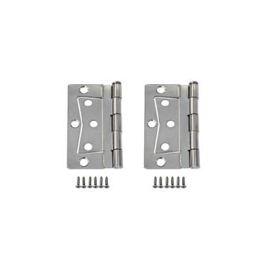 Imagem de QCAA Dobradiça de borboleta pesada sem encaixe para casa móvel/trailer, 8,9 cm, pino solto removível, níquel acetinado, pacote com 2, feito em Taiwan