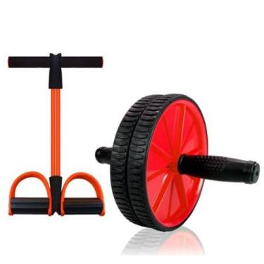 Imagem de Elástico de Tensão para Exercícios Tube Fit + Roda de Exercícios Abdom