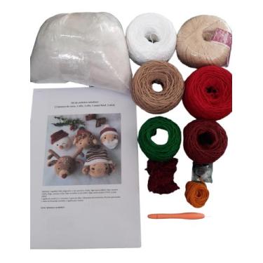 Imagem de Kit para confecção de Amigurumi Natalino 2023 - Noel, alce, Elfo, Elfa