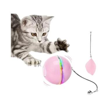 Imagem de Bolinha Brinquedo Giratório Interativo Recarregável USB para Pet Cães 