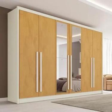 Imagem de Guarda Roupa Valência 6 Portas 6 Gavetas Espelhado MDF OFF/PEROBA    M