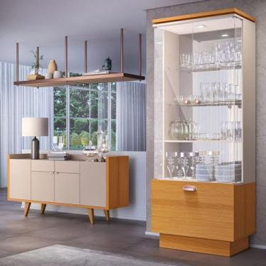 Imagem de Buffet Aparador Melodia e Cristaleira Aura Off/Cinamomo - HB Móveis, O