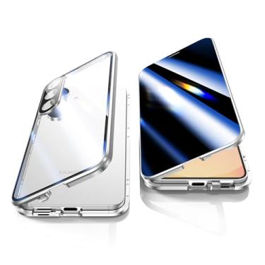 Imagem de Jonwelsy Capa antiespião para Samsung Galaxy S25 Plus, capa de vidro temperado com privacidade frontal e traseira de 360 graus, tela antiespião, amortecedor de metal de adsorção magnética antiespião