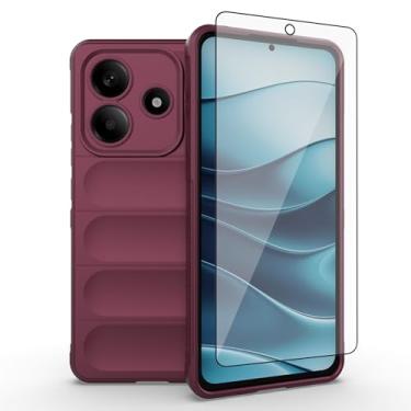 Imagem de Asuwish Capa de celular para Xiaomi Redmi Note 14 5G com protetor de tela de vidro temperado e TPU macio, fina, à prova de choque, capa protetora de silicone acessórios Note14 G5 mulheres, homens