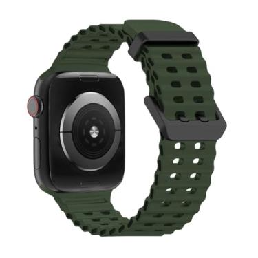Imagem de Pulseira Silicone Esportiva Aegir Compatível com Apple Watch (Verde, 44/45/46/49mm)
