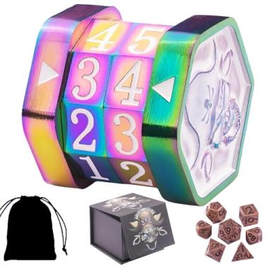 Imagem de MTG Life Counter Wheel Metal MTG Counter Dice Tracker, Mini Dice Set, Gift Box Packaging Suitable for Cards, Board Games Compatible with MTGs, DND Game Accessories(Colorful_White)
