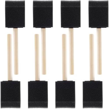 Imagem de SmallCat 8 pincéis de tinta de espuma, pincéis de esponja de espuma de 3 cm para vernizes, pincéis de esponja reutilizáveis com alças de madeira para pintura, coloração e artesanato DIY - Preto