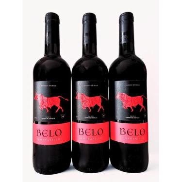 Imagem de 3 Vinhos Tintos Espanhóis Belo Tempranillo 750ml