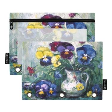 Imagem de Wassud Nature's Beauty Pacote com 2 Pastas de Fichário Pastas de Bolso com 3 Furos, Pasta Organizadora de Fichários para Casa, Escritório