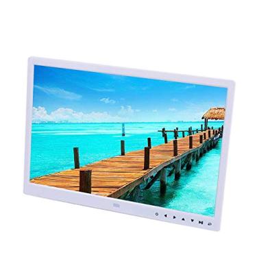 Imagem de OKPJFHS Moldura digital de alta tecnologia de 12 polegadas, álbum eletrônico, reprodutor de publicidade, foto de música, reprodutor de vídeo, exibição de produtos publicitários, preto e branco (branco