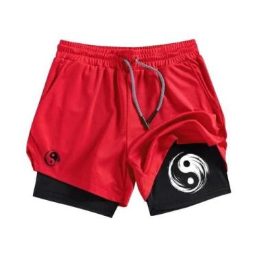 Imagem de Shorts Masculinos De Secagem Rápida Para Corrida Com Bolso Para Celula