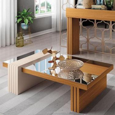 Imagem de Mesa de Centro Ambiente Luna Cinamomo Off White com Espelho - HB Móvei